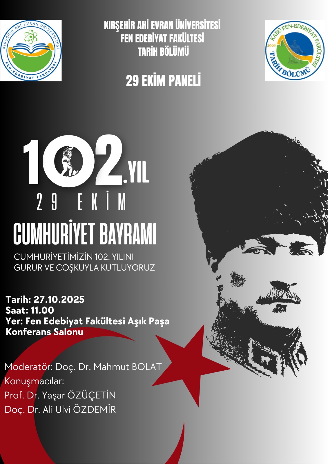 Tarih Bölümümüzden Cumhuriyetimizin 102. Yılına Özel Panel